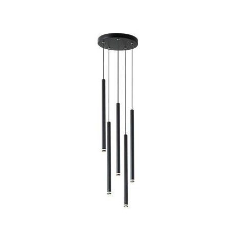 Suspension ronde G9 x 5 Noire