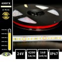 Bande LED 2835 168Led/m 21W/m 10/12mm 24V IP67 200Lm/W 4000°K