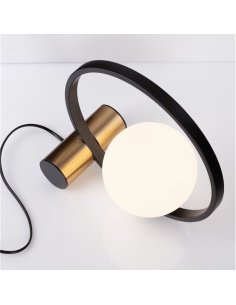 Lampe de table Verre Brossée E14 Or/Noir NOVALUCE NESO 2