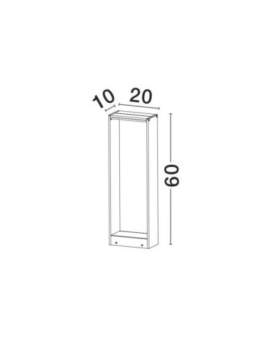 Potelet 2 x 5W 3000°K IP54 600 mm NOVALUCE TWIN 