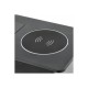 Boîte Extension Bureau Encastrée Rectangle Noir 1 prise + 2 USB + Induction 5W