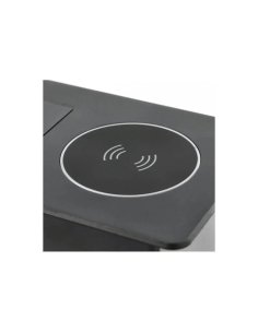 Boîte Extension Bureau Encastrée Rectangle Noir 1 prise + 2 USB + Induction 5W 2