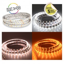 Bande LED CCT 5M 120 LED/m 10W/m 24V IP20 Garantie 5 Ans 