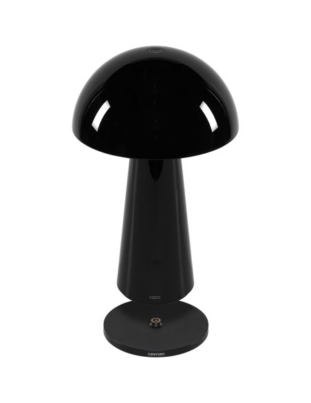 Lampe de table Champignon sur batterie Noir Dim 1.5W 2700°K 100Lm IP44