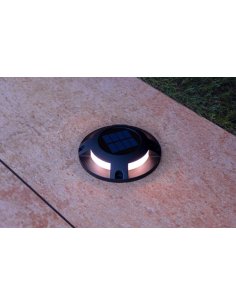 Spot LED Balise Rond Noir Solaire 4 Diffuseurs 0,04W 3000°K 2