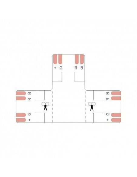 Connecteur T Shape 10mm 3/4 Pins COB a souder ou connecteur