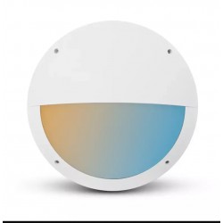 LED Hublot Ø300mm Asymétrique Blanc + Détecteur RF préavis d'extinction 20W CCT IP65