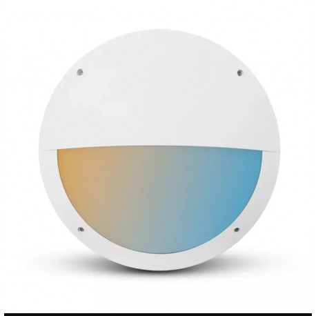LED Hublot Ø300mm Asymétrique Blanc + Détecteur RF préavis d'extinction 20W CCT IP65