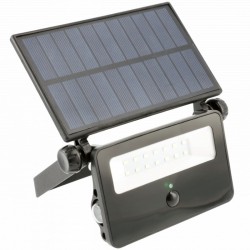 Projecteur Extérieur LED Solaire Noir 10W 6400K IP65 + Détecteur RF