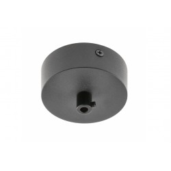 Patère Ronde Pour Suspension Noire + Câble 80x28 mm