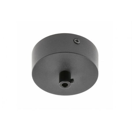 Patère Ronde Pour Suspension Noire + Câble 80x28 mm