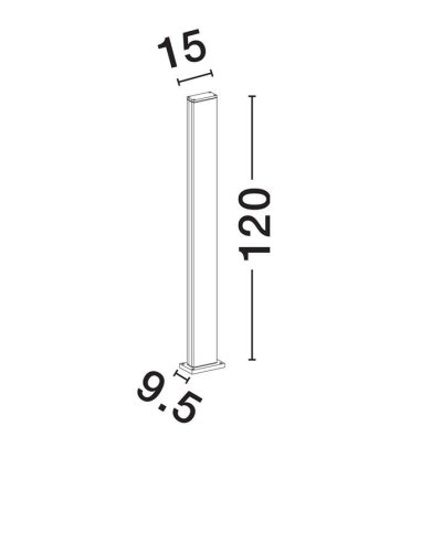 Potelet 22W 3000°K IP54 1200mm Noir NOVALUCE SASSO