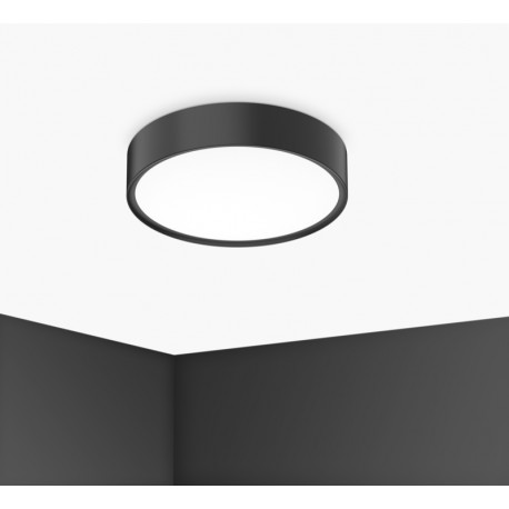 Plafonnier LED Noir 17W Ø300mm 3000/4000/6500K - 200Lm - IP20