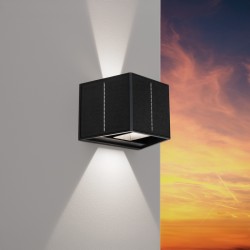 Applique Murale solaire 3.3W - Carré - Noire - IP65