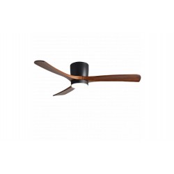 Ventilateur Avec Eclairage LED Noir Avec PC Effet Bois 18W CCT 1440lm + Télécommande