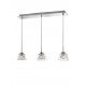Pendant Light Chrome Aluminium & Clear Glass G9 3x33W L:65 H: 