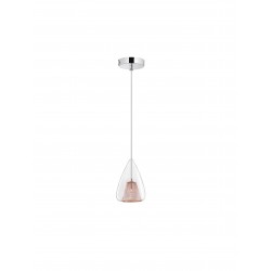 Pentant Light Chrome Aluminium Clear Glass & Rose Gold Frame G9 