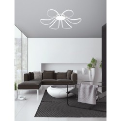 Ceiling Lamp Matt White Aluminium & Acrylic LED 100 Watt 6000Lm 