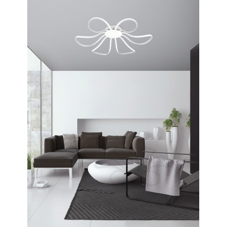 Ceiling Lamp Matt White Aluminium & Acrylic LED 100 Watt 6000Lm 