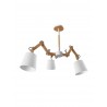 Ceiling Lamp Wood & Fabric E27 3x60W L:130 H:80-120cm