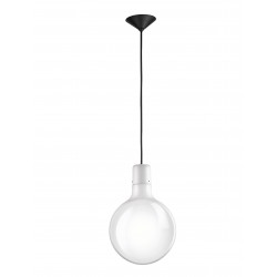 Pendant Light White Glass E27 1x40W D:25 H:190cm 