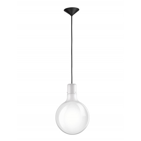 Pendant Light White Glass E27 1x40W D:25 H:190cm 