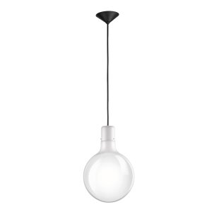 Pendant Light White Glass E27 1x40W D:25 H:190cm 