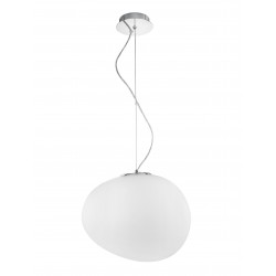 Pendant Light Chrome Aluminium & Opal Glass E27 1x100W L:44 