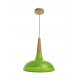 Pendant Light Green Metal & Wood E27 1x60W D:39 H:136cm 
