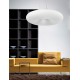 Pendant Light Chrome Aluminum & Opal White Glass E27 4x60W D: 