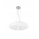 Pendant Light Chrome Aluminum & Opal White Glass E27 4x60W D: 