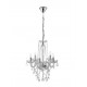 Chandelier Chrome Aluminium Glass & K9 Crystal E14 5x40W D:58 H 