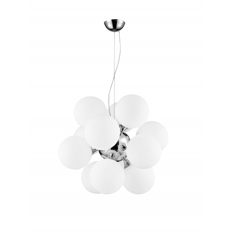 Pendant Light Chrome Aluminium & Opal Glass E27 12x60W D:69 H: 