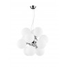 Pendant Light Chrome Aluminium & Opal Glass E27 12x60W D:69 H:
