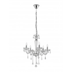 Chandelier Chrome Aluminium Glass & K9 Crystal E14 5x40W D:58 