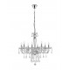 Chandelier Chrome Aluminium Glass & K9 Crystal E14 8x40W D:70 