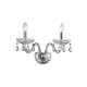 Wall Lamp Chrome Aluminium Glass & K9 Crystal E14 2x40W D:23-47 