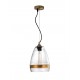Pendant Light Clear Handmade Glass &Bronze Metal E27 1x40W D: 