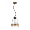 Pendant Light Clear Handmade Glass &Bronze Metal E27 1x40W D: 