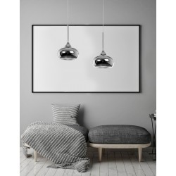 Pendant Light Metal Out.Chrome -In.White Chrome E14 1x40W D:2 