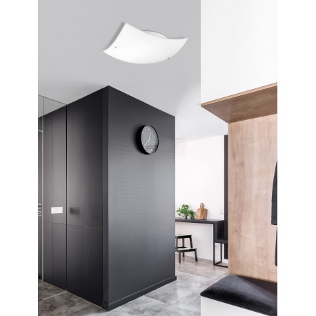 Ceiling Light Satinated White Glass Chrome Metal E27 3x60W L:50 
