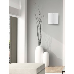 Wall Lamp Satinated White Glass Chrome Metal E27 1x60W L:26 H:7 