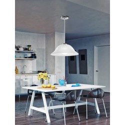 Pendant Light Chrome Metal Alabaster Glass E27 1x60W D:40 H:100 