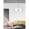Pendant Light Chrome Aluminium & Clear Glass E27 5x60W D:50 H