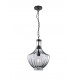 Pendant Light Blue Gray Handmade Glass Black Metal Chain E27 1x4 