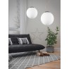 Pendant Light Opal Glass & Chrome Metal E27 1x60W D:30 H:130c