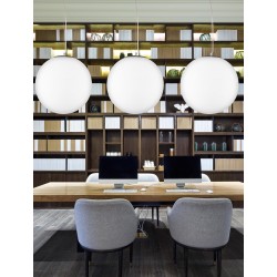 Pendant Light Opal Glass & Chrome Metal E27 1x60W D:50 H:130c 