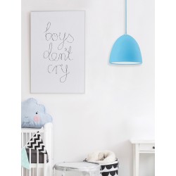 Pendant Light Sky Blue Silicon E27 1x60W D:22 H:120cm 