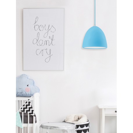 Pendant Light Sky Blue Silicon E27 1x60W D:22 H:120cm 