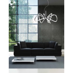 Pendant Light Chrome Aluminium & Acrylic LED 80W 3000K D:72 H:1 